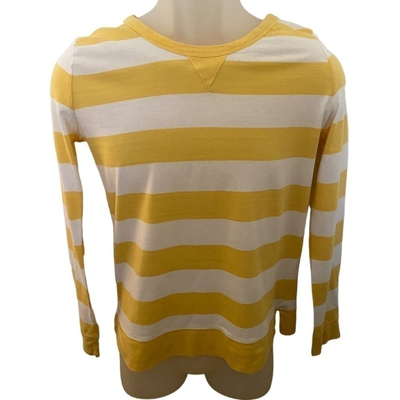 𝅺gap Favorite Tee Yellow & White Stripes Women S Small - Picture 1 of 5